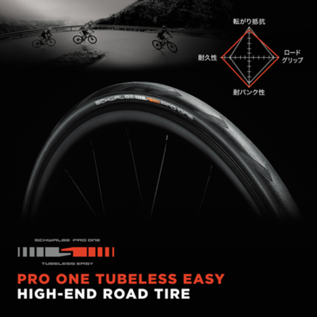 【TLペア売り】SCHWALBE PRO ONE TUBELESS EASY